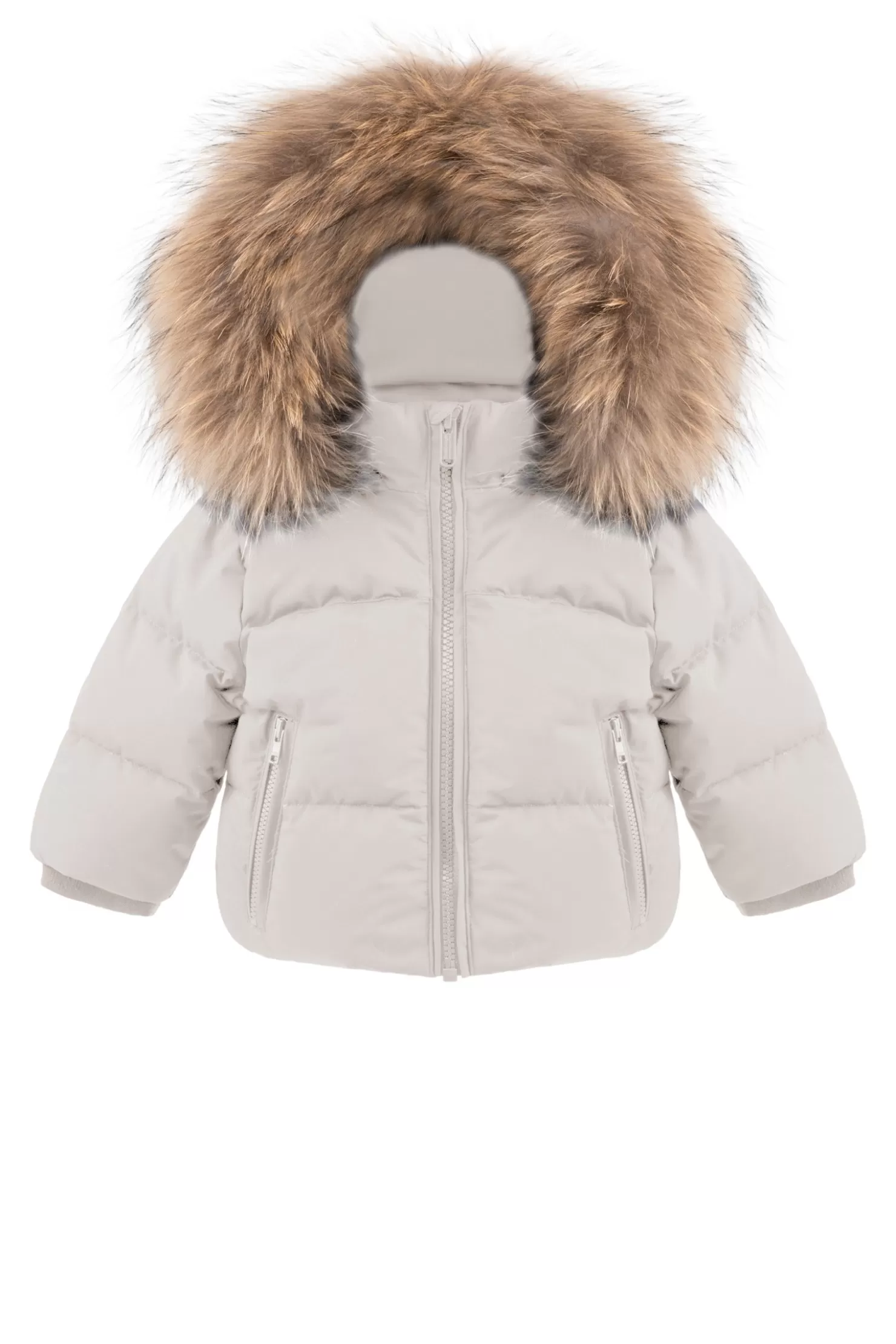 Baby-Bomboogie Baby-Daunenjacke Mit Kapuze Und Besatz Aus Pelz