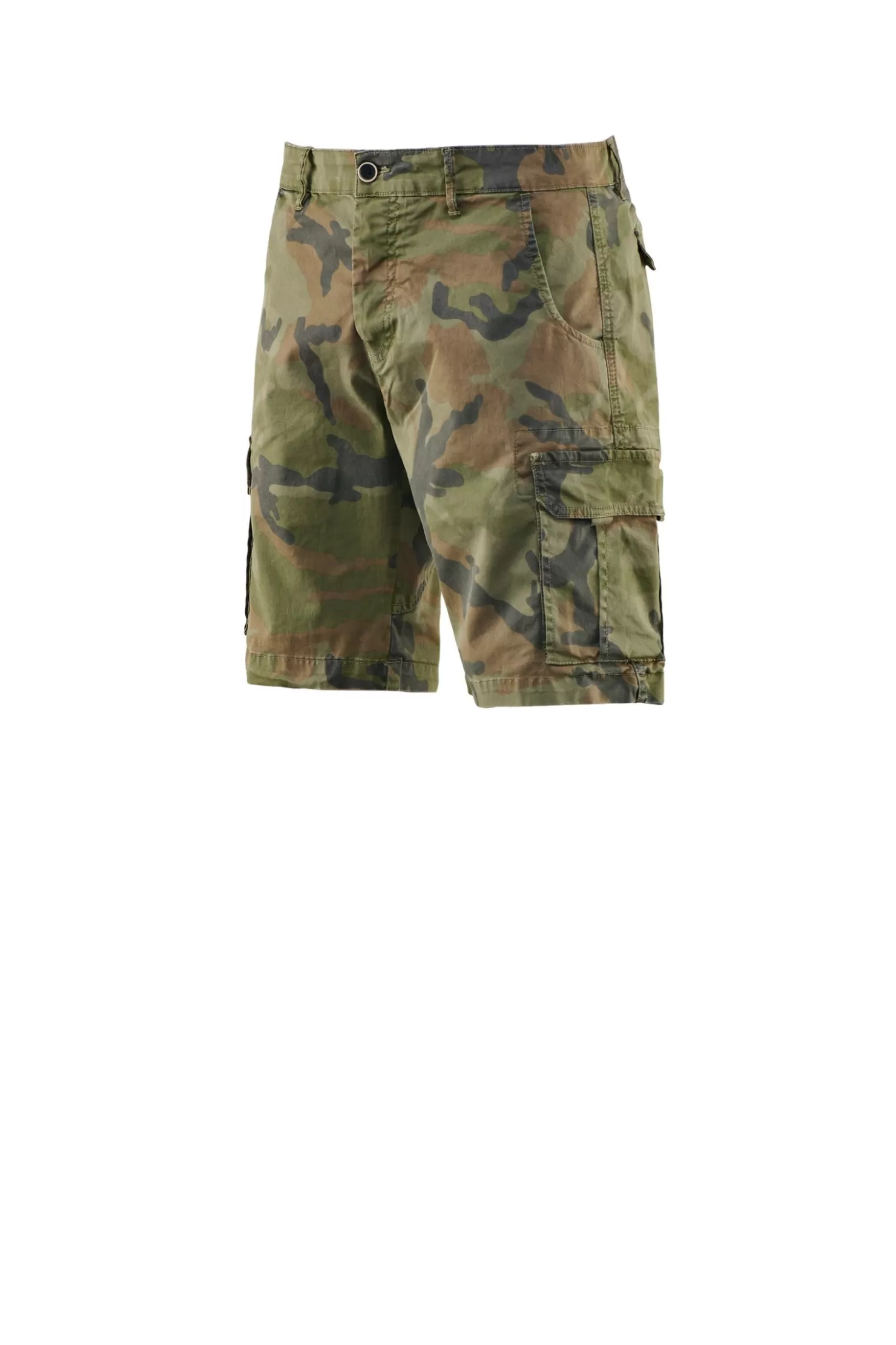 Bermuda & Shorts-Bomboogie Bermudashorts Aus Baumwoll-Gabardine Mit Camouflage-Muster Camouflage Green