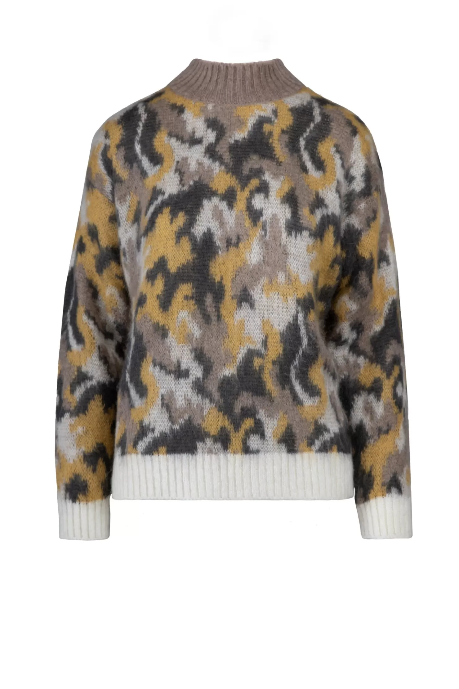 Pullover-Bomboogie Camouflage-Rollkragenpullover Aus Mohair-Mix