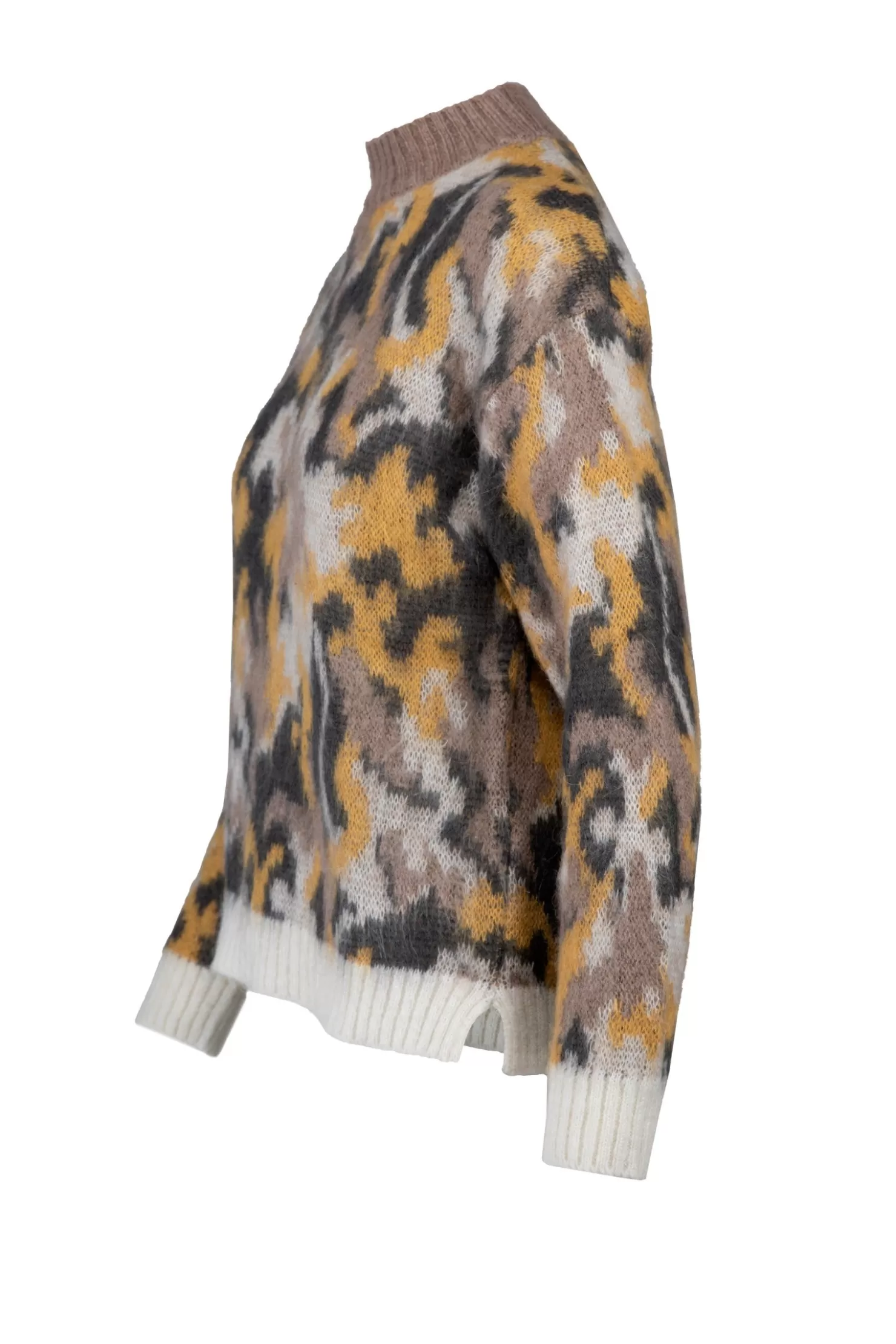 Pullover-Bomboogie Camouflage-Rollkragenpullover Aus Mohair-Mix