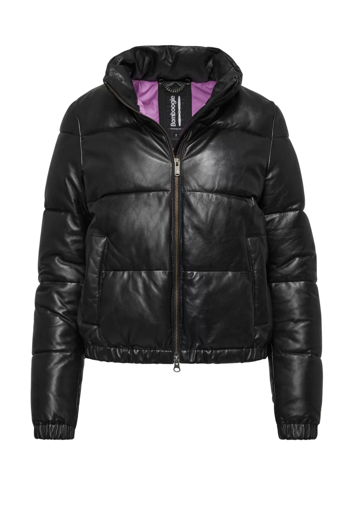 Lederjacken-Bomboogie Elly Gepolsterte Lederjacke Black