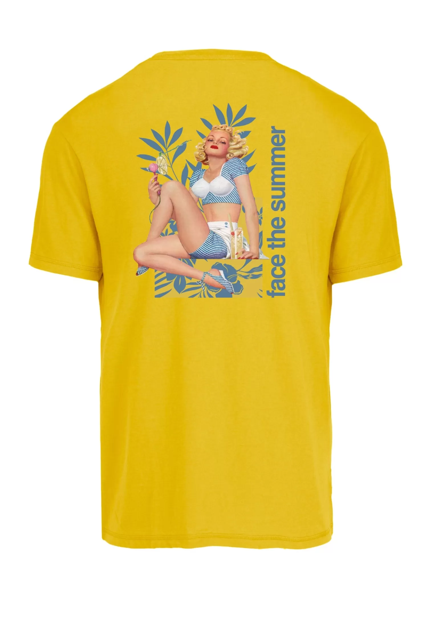 T-Shirts & Polos-Bomboogie T-Shirt Mit Rundhalsausschnitt Und Pin Up-Druck Auf Dem Rücken Sulphur Yellow